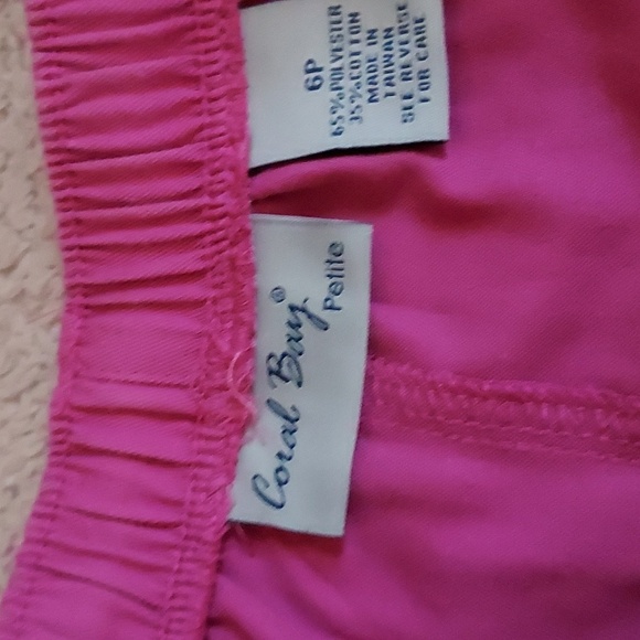 Coral Bay Pink Capri Women Pants Stretch Waist Band - Picture 4 of 8